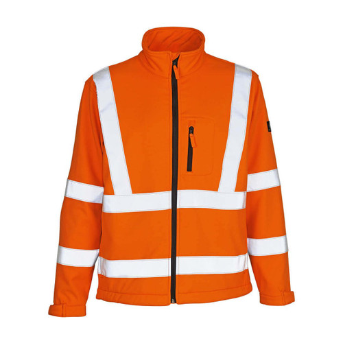 MASCOT Jacket | 08005 High Vis Orange Jacket with Reflective Tape in Softshell