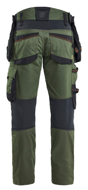 BLAKLADER Trousers | 1970 Craftsman Forest Green / Rust Trousers with Holster Pockets and Kneepad Pockets in Cordura with Stretch BLAKLADER Trousers | 1970 Craftsman Forest Green / Rust Trousers with Holster Pockets and Kneepad Pockets in Cordura with Stretch