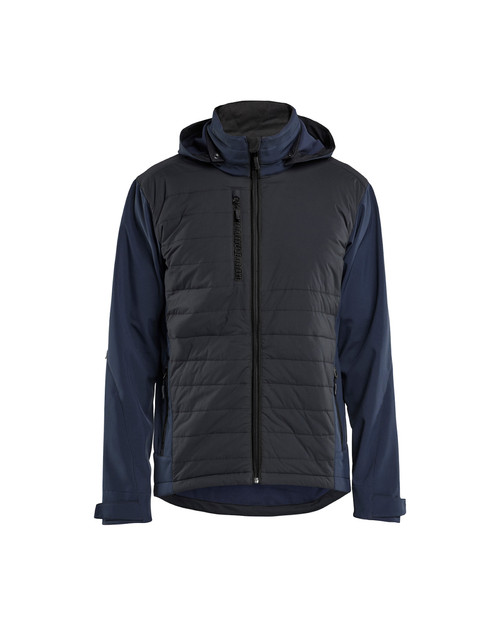 Engineered by BLAKLADER, the Jacket model 4743 in Navy Blue/Black features Hybrid, provides Waterproof, and uses Softshell to keep you moving outside.