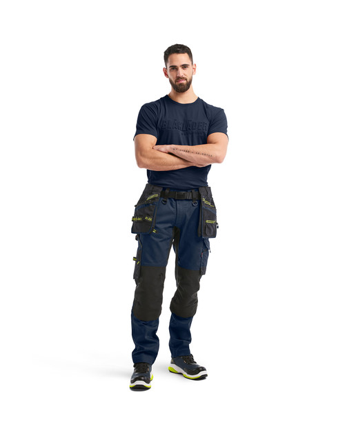 Trust BLAKLADER workwear: the Work Pants model 1970 offering Detachable Holster Pockets and made from 2-Way Stretch ensures durability.