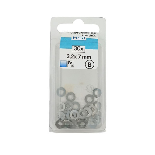 904395 Washer - Silver Zinc DIN 125  3.2 x 7mm  (Retail Pack of 30) 904395 Washer - Silver Zinc DIN 125  3.2 x 7mm  (Retail Pack of 30)