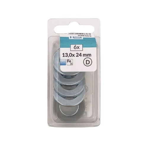 Washer - Silver Zinc DIN 125 13.0 x 24mm  (Retail Pack of 6) Washer - Silver Zinc DIN 125 13.0 x 24mm  (Retail Pack of 6)