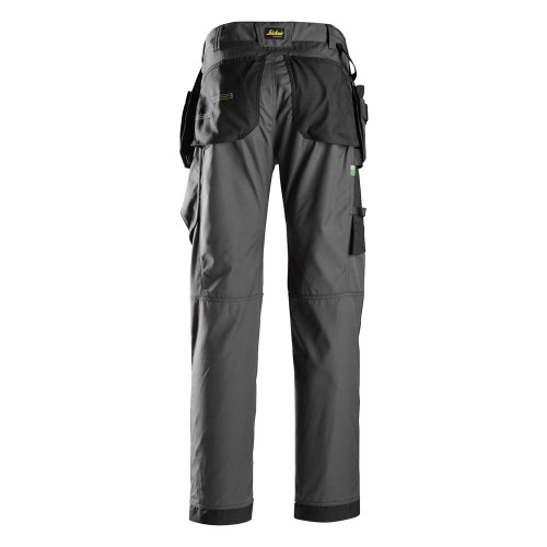 The SNICKERS Floorlayer Pants model 6923 in Steel Grey features Kneepad Pockets overlays on hard‑wearing Ripstop with Stretch for true carpentry freedom.