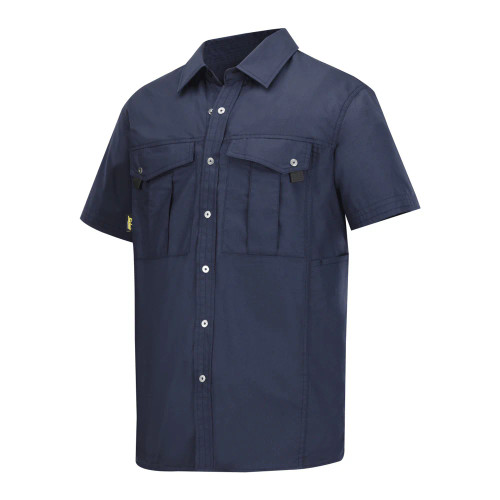 8506 Navy Blue Rip Stop Shirt with Short Sleeve and Lightweight in Polyester 8506 Navy Blue Rip Stop Shirt with Short Sleeve and Lightweight in Polyester