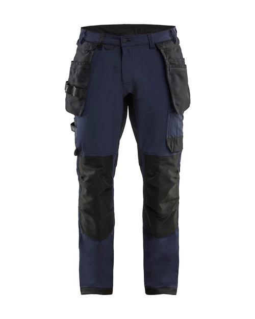BLAKLADER Trousers | 1720 Dark Navy Blue Craftsman Trousers with Kneepad Pockets and Holster Pockets 4-Way Stretch