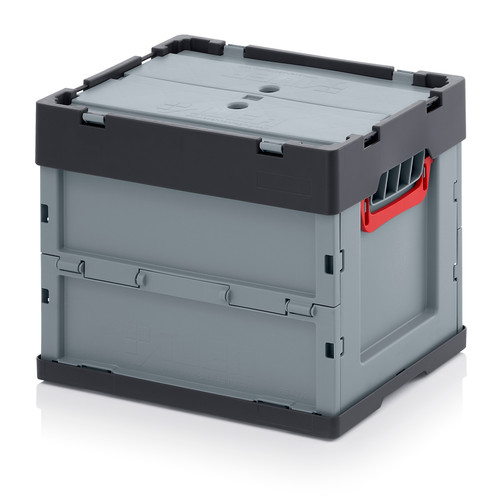 AUER Packaging foldable boxes with lid combine the protection of a closed storage container with the space-saving advantages of a collapsible design.