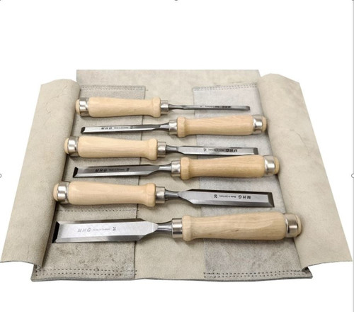 The MHG Messerschmidt 6-piece firmer chisel set provides a versatile selection of sizes for professional woodworking, carpentry and joinery.