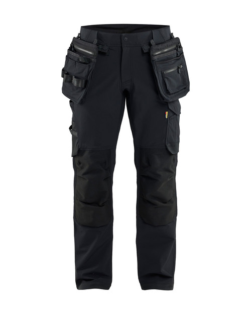 BLAKLADER Trousers | 1745 Black ToolRig Trousers with Kneepad Pockets in 4-Way Stretch