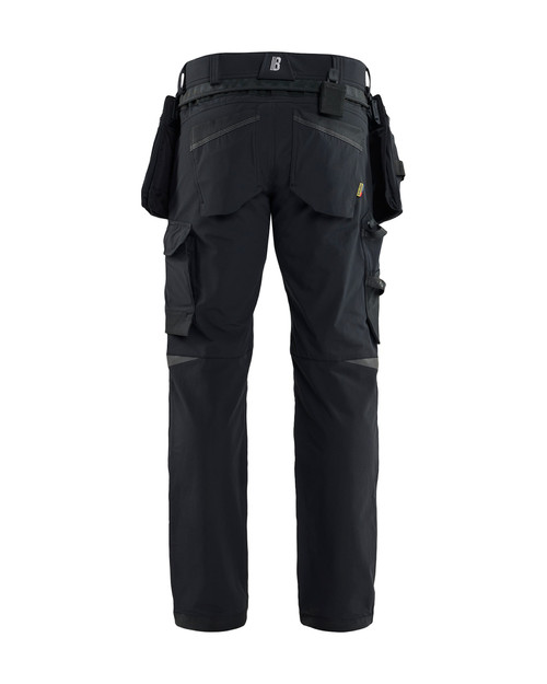 BLAKLADER Trousers | 1745 Black ToolRig Trousers with Kneepad Pockets in 4-Way Stretch
