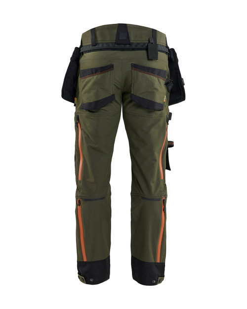 BLAKLADER Trousers | 1979 Forest Green STRIKER ToolRig Trousers with Kneepad Pockets in 4-Way Stretch