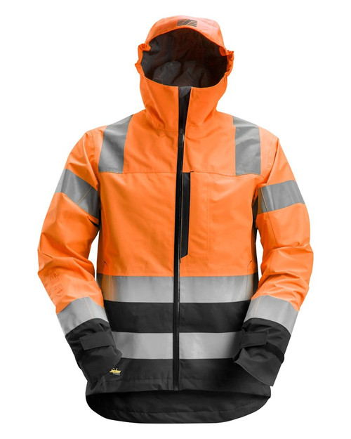 SNICKERS Jacket 1330 High Vis Orange /  Grey Shell Jacket Reflective Tape Waterproof