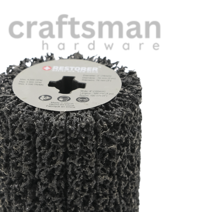 The RESTORER TOOL Abrasives Attachments P46 are designed for heavy-duty paint removal on metal surfaces and burnishing wood fibers.