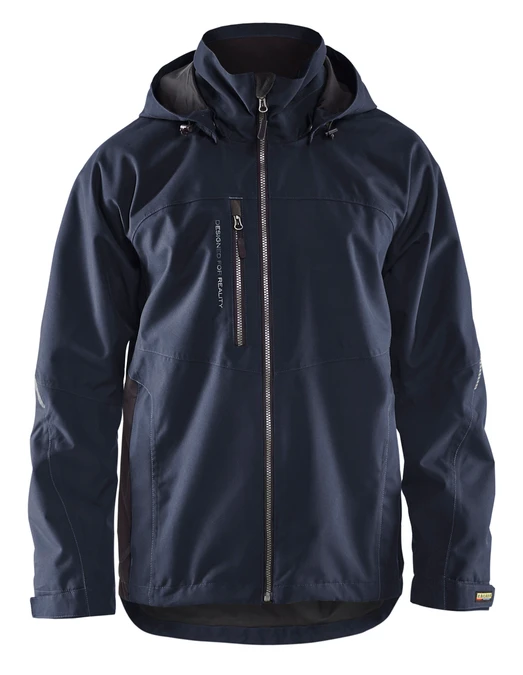 Upgrade your workwear with the Dark Navy Blue Blaklader Workwear Polyester jacket, ideal for all seasons with Waterproof and Windproof.