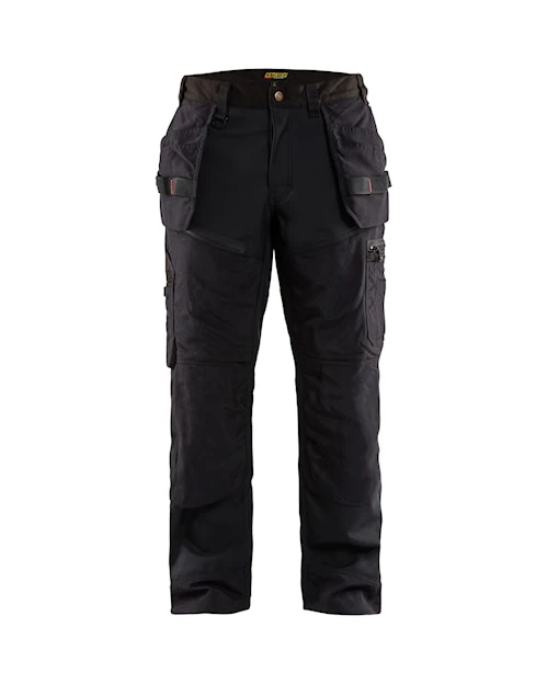 BLAKLADER Trousers 1500 with Kneepad Pockets  for BLAKLADER Trousers | 1500 Mens Craftsman Black Trousers with Kneepad Pockets and Holster Pockets Softshell that have Configuration available in Carpentry