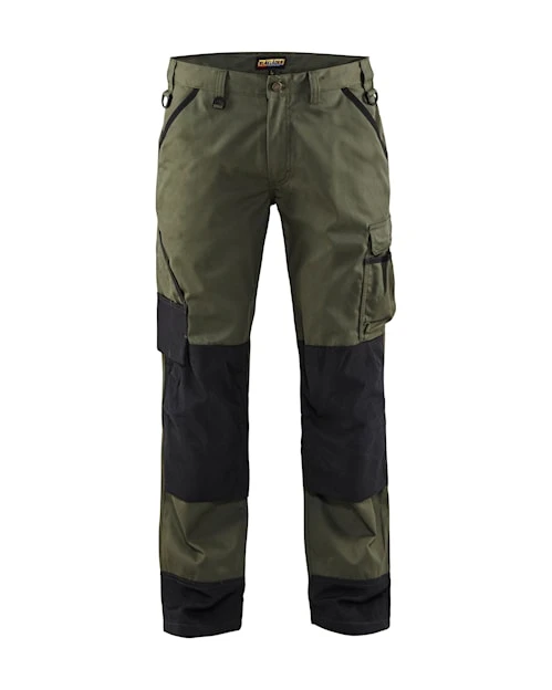 Buy online in Australia BLAKLADER Durable Poly/Cotton Blend Army Green Trousers for Woodworkers that are looking for comfortable work trousers.
