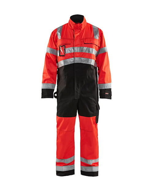 BLAKLADER 6373 Hi-Vis Red / Black Hi-Vis PolyCotton Satin Men Overall