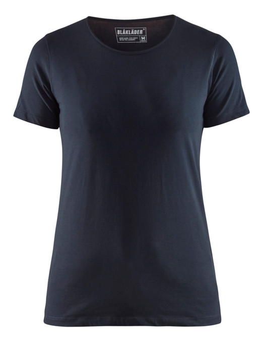 Experience the perfect blend of functionality and fashion with the Dark Navy Blue Blaklader Womens t-shirt, designed with Round Neck and Slim Fit for those who work hard and play hard.