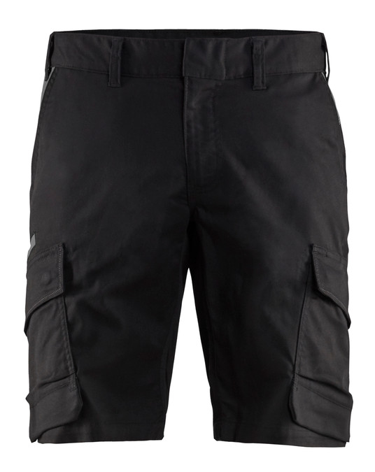 BLAKLADER Shorts 1446 with Scratch Free  for BLAKLADER Shorts | 1446 Industry Stretch Black / Dark Grey Shorts with Scratch Free 2-Way Stretch that have Configuration available in Carpentry