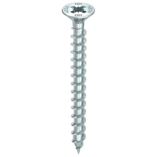 The HECO screw, featuring a 4mm diameter and Silver Zinc finish, is perfect for precision work in carpentry.
