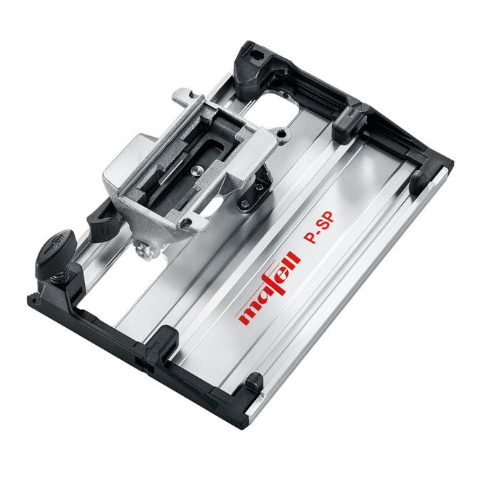 The MAFELL P-SP Jigsaw Tilting Plate is a precision accessory designed for the P1cc and PS 2-18 jigsaws, enabling inclined cuts up to +/- 45°