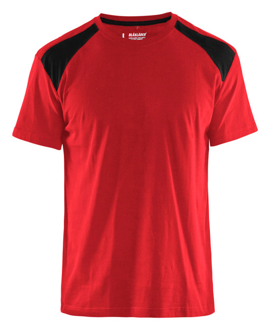 BLAKLADER T-Shirt  3379  with  for BLAKLADER T-Shirt  | 3379 Mens Red / Black Two Tone T-Shirt with Cotton that have  available in Australia and New Zealand