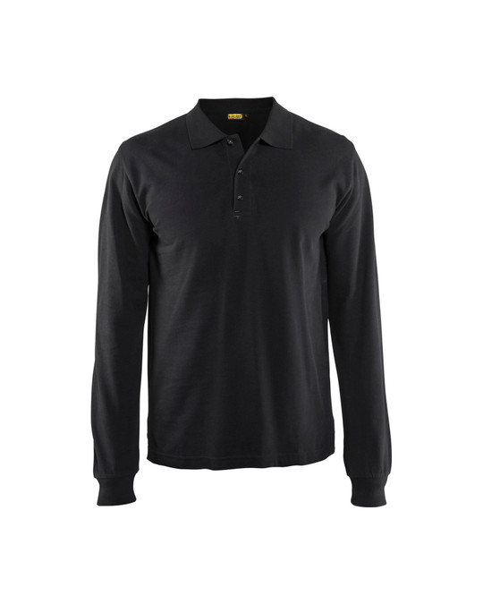 Stay comfortable and stylish with the BLAKLADER 3388 Men's Black Long Sleeve Polo Shirt.