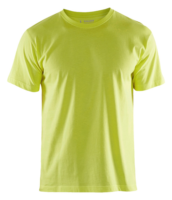 BLAKLADER Cotton High Vis Yellow  T-Shirt  for Carpenters that have  available in Australia and New Zealand