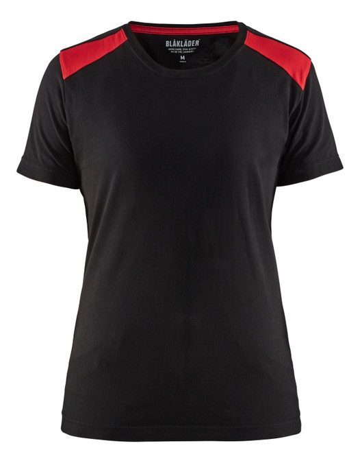 BLAKLADER T-Shirt  3479  with  for BLAKLADER T-Shirt  | 3479 Womens Black / Red Two Tone T-Shirt with Cotton that have  available in Australia and New Zealand