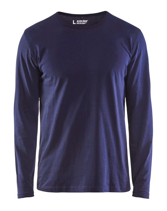 BLAKLADER Cotton Navy Blue  T-Shirt  for Carpenters that have Long Sleeve  available in Australia and New Zealand