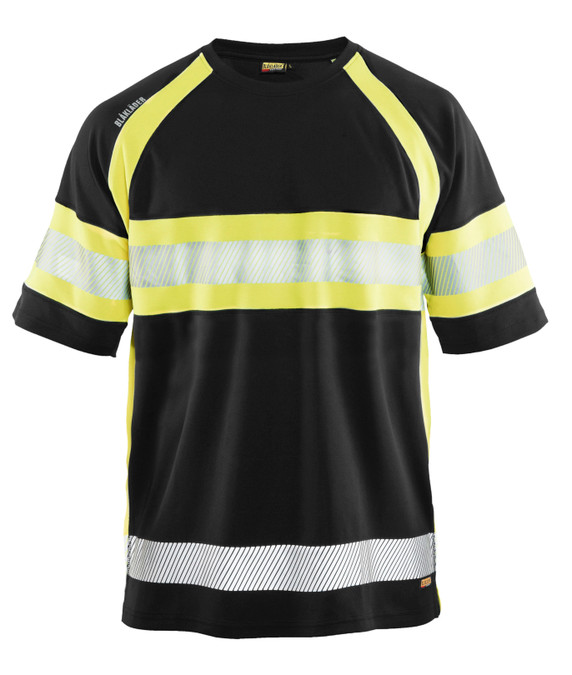 Stay comfortable and stylish with the Black Blaklader Workwear UV Protection t-shirt model 3337, crafted from soft Polyester for all-day wear.