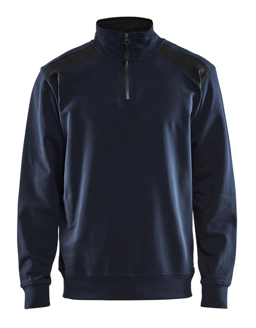 BLAKLADER Pullover  3349 with  for BLAKLADER Pullover  | 3349 Dark Navy Blue / Black Full Zip Pullover in Cotton that have Full Zip  available in Australia and New Zealand
