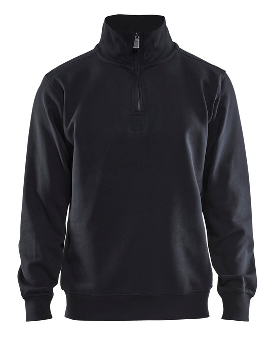 BLAKLADER Pullover  3365  with  for BLAKLADER Pullover  | 3365 Mens Black 1/4 Zip Collared Pullover in Cotton that have 1/4 Zip  available in Australia and New Zealand