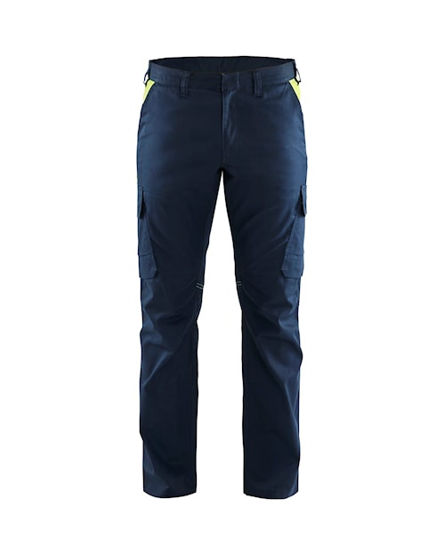 Buy online in Australia BLAKLADER 2-Way Stretch Dark Navy Blue Trousers for Electricians that are looking for comfortable work trousers.