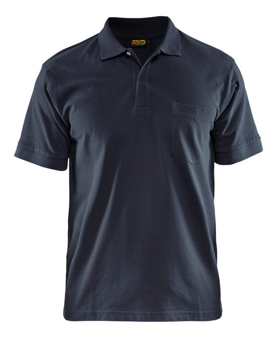 BLAKLADER Mens 3305 Dark Navy Blue Cotton Polo Shirt, perfect for both work and casual outings, it offers exceptional comfort and breathability in a timeless design.
