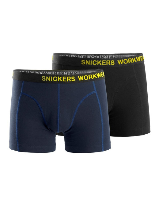 SNICKERS Underwear | 9436 Mens 2 Pack Black/Navy Blue Cotton Stretch