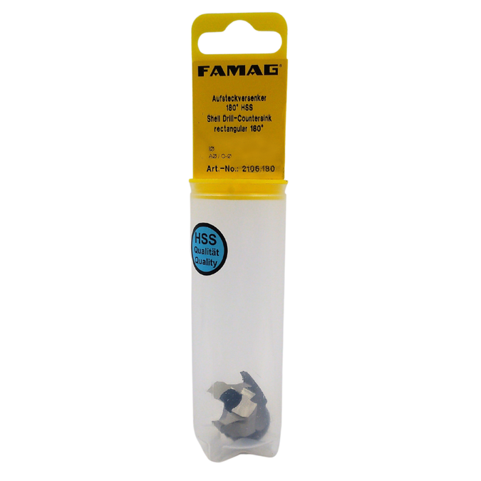 FAMAG Shell Countersink is designed for use with 8mm drill bits.