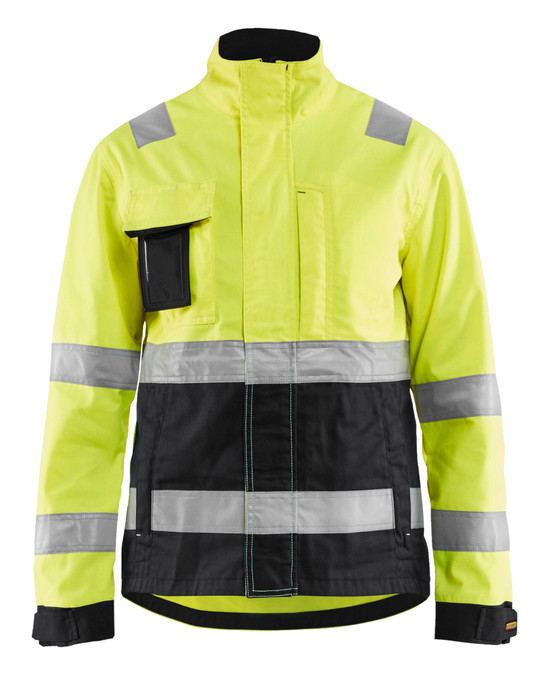BLAKLADER Jacket | 4903 Womens High Vis Yellow /Black  Shell Jacket with Full Zip Reflective Tape in Polyester
