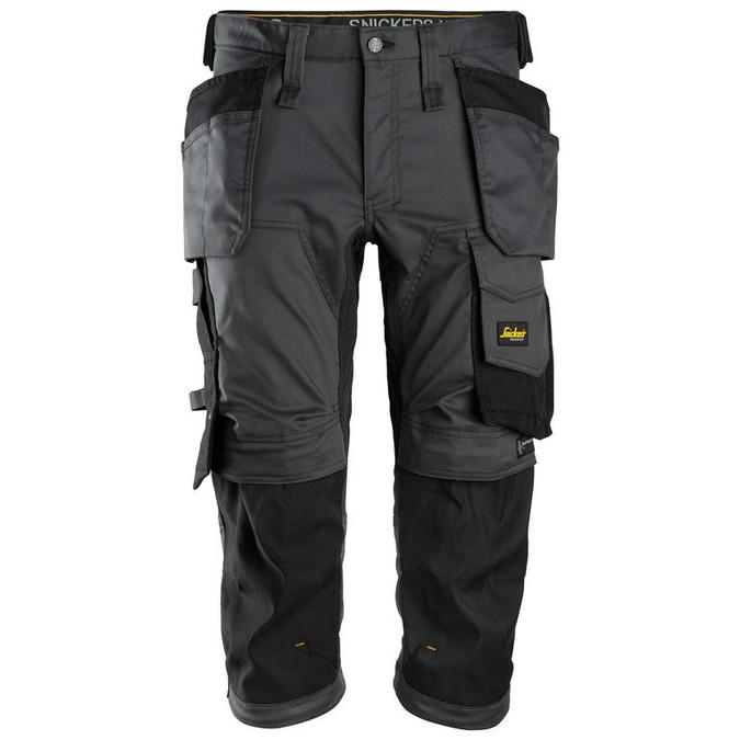 SNICKERS Shorts | 6142 Allround Work Steel Grey Pirates Shorts with Kneepad Pockets with Holster Pockets Cordura with Stretch