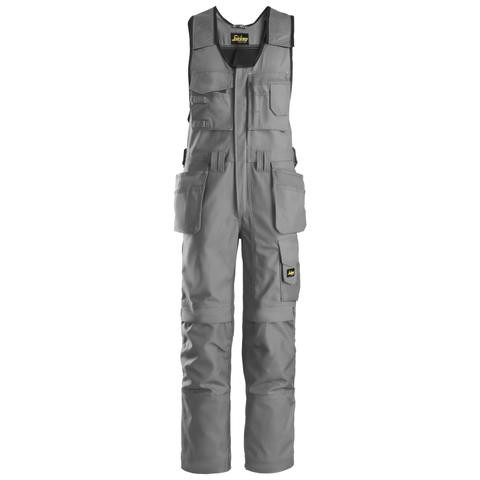 SNICKERS Overalls | 0214 Grey Overalls with Holster Pockets and Kneepad Pockets in Canvas