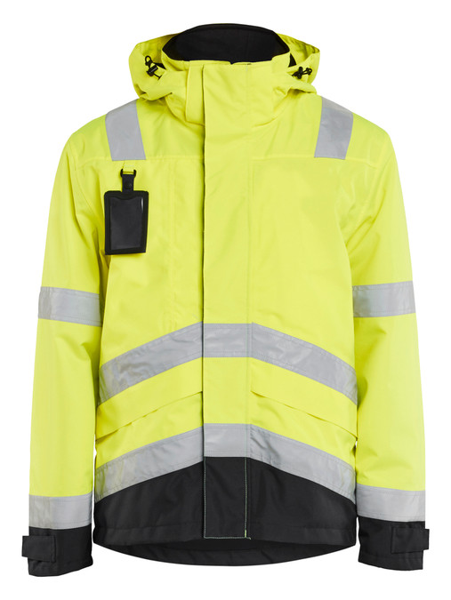 BLAKLADER 4837 High Vis Yellow Rain Jacket Reflective Tape