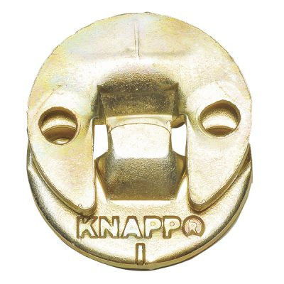 The KNAPP DUO HOOK 30 oL is a precision connection system designed for cabinetry and furniture applications, featuring a durable yellow zinc finish.