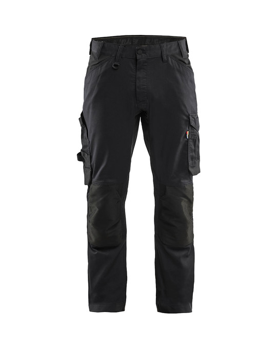BLAKLADER Trousers | 1751 Craftsman Black Trousers with Kneepad Pockets in 2-Way Stretch