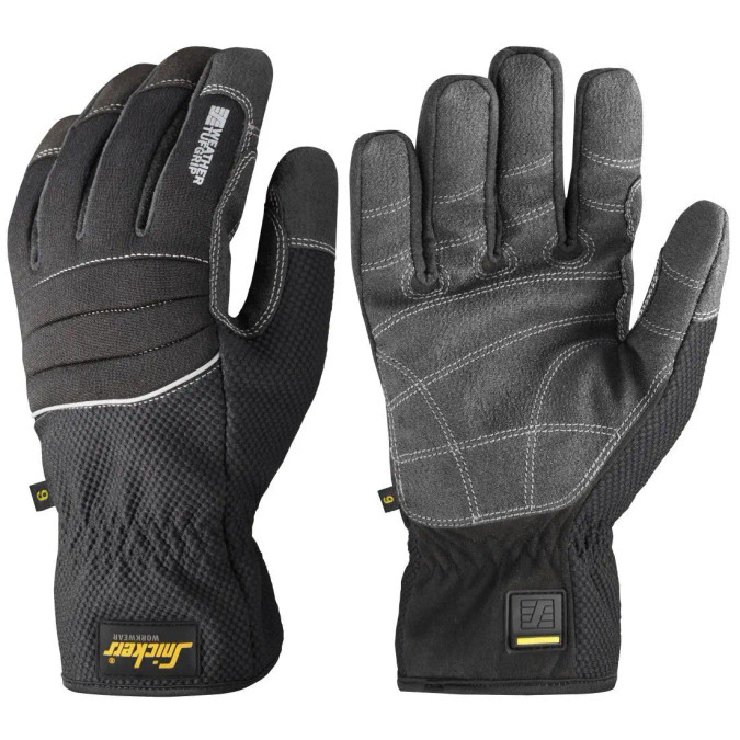 Snickers Workwear waterproof Gloves. Lined and powerful protection with outstanding fit. Performance work gloves with tough reinforcements and padding for protection and a secure grip