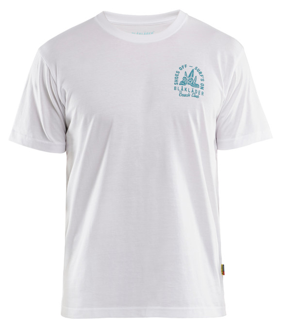 BLAKLADER T-Shirt  | 9419 Mens White BEACH CLUB T-Shirt in Cotton