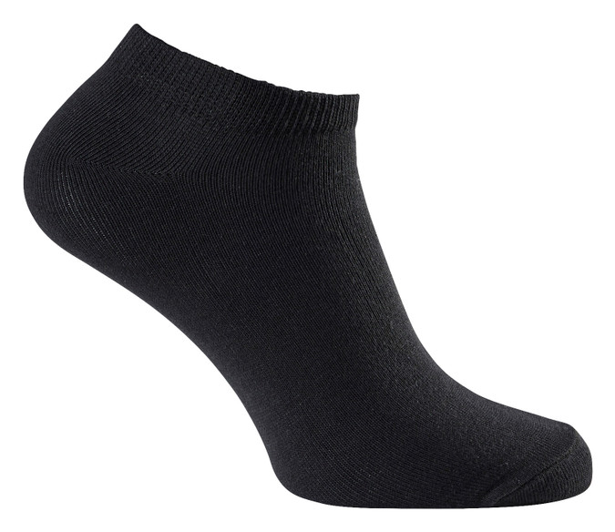 Buy in Australia and New Zealand Blaklader black low ankle socks in cotton. Sold in 5-packs.