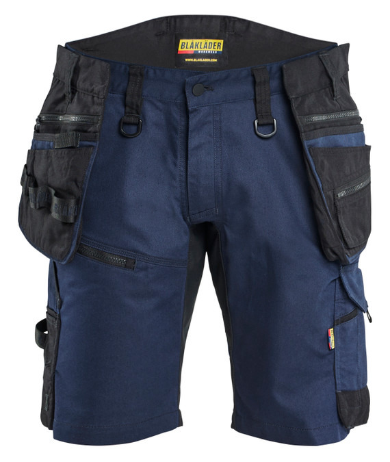 BLAKLADER 1972 Craftsman Dark Navy Blue work Shorts with Holster Pockets in Cordura with Stretch