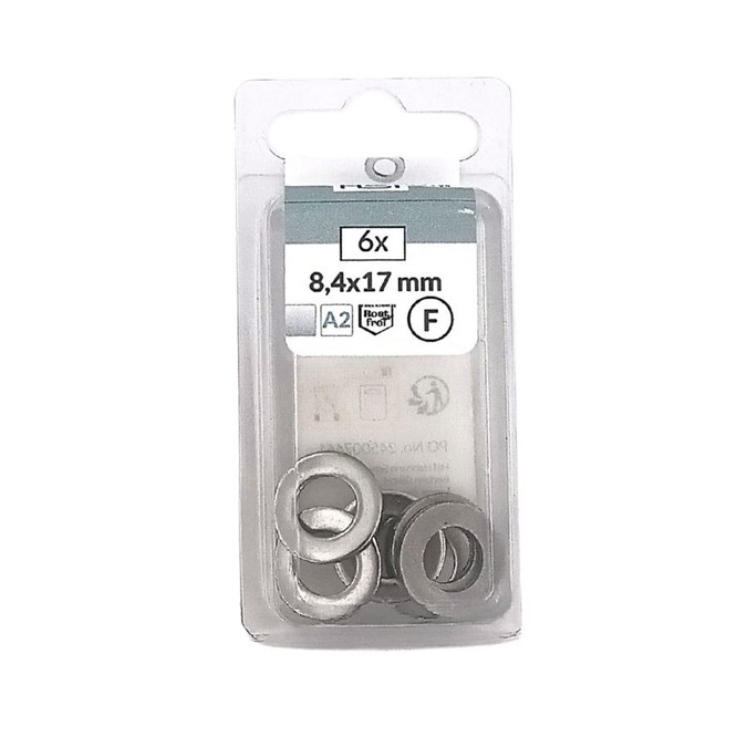 Washer - A2 Stainless Steel DIN 125  8.4 x 17mm  (Retail Pack of 6)