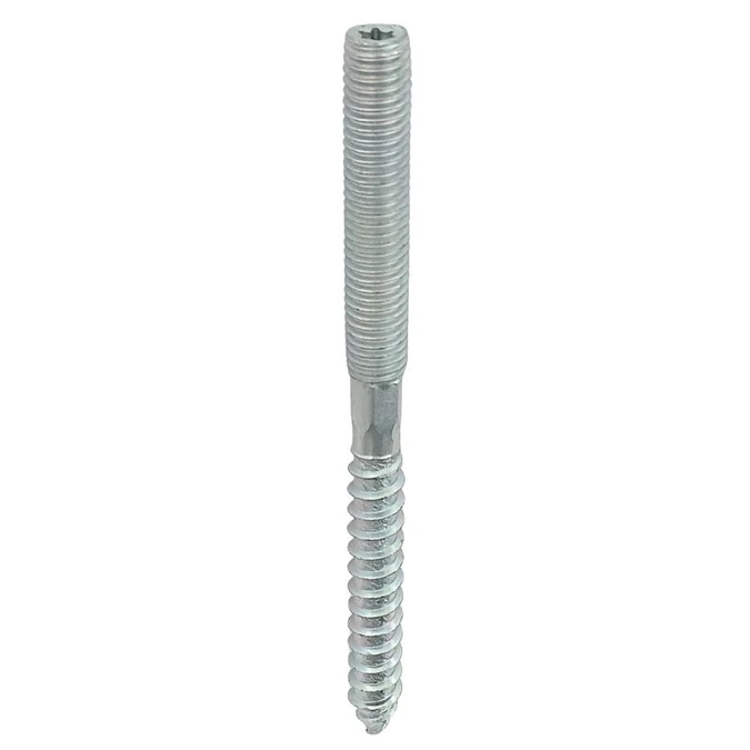 These hanger bolts are designed for furniture construction, woodworking, joinery, and general fastening tasks where components need to be securely fixed to wood but removable with machine nuts.