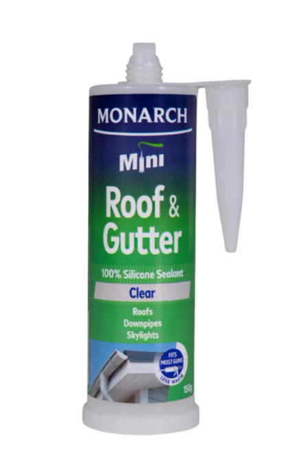 MONARCH Mini Roof & Gutter Silicone Sealant Clear 150g is specially designed for roofing and outdoor applications.