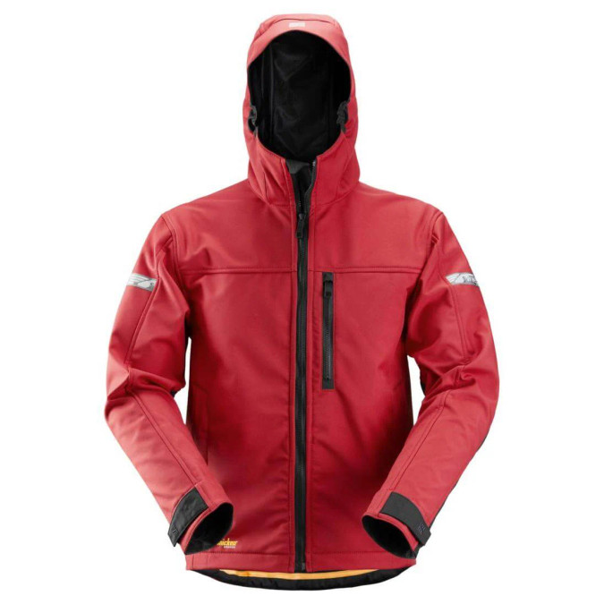 Red Soft Shell Jacket With Hood Red